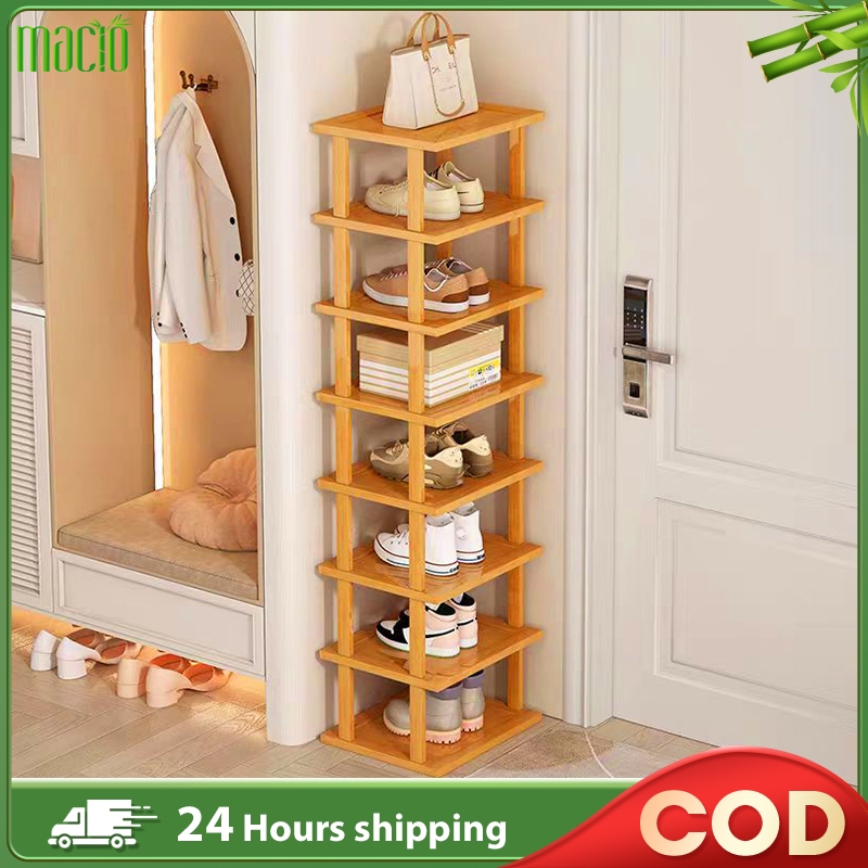 【In Stock】Bamboo Shoe Rack 9 Layers Shoe OrganizerRak Kasut Kayu 鞋架 ...