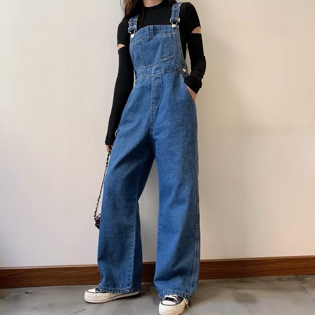 (XS - 5XL) Denim Overalls Regular Fits Jumpsuits Casual Women Jeans ...