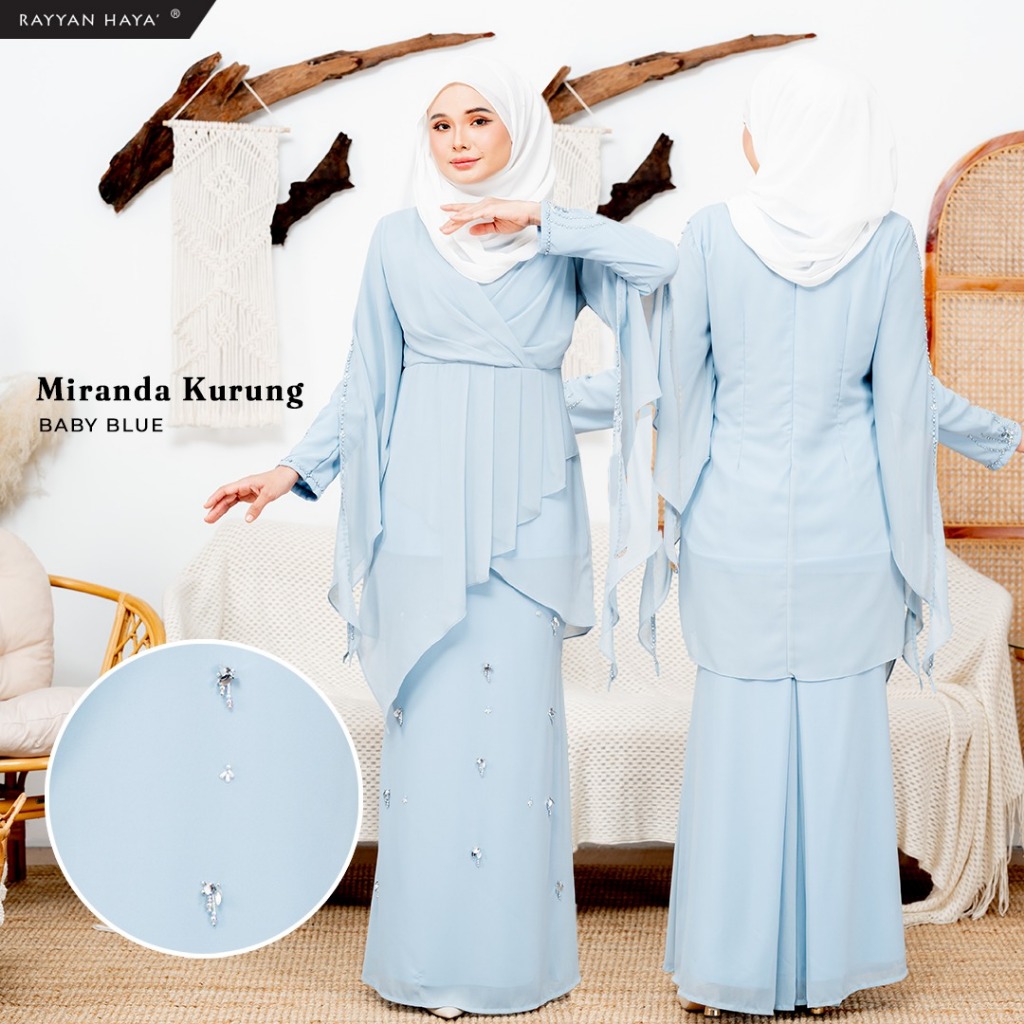 NEW ARRIVAL Rayyan Haya' Miranda Chiffon Kurung Beads (READYSTOCK) Muslimah Plus Size Super Comfy