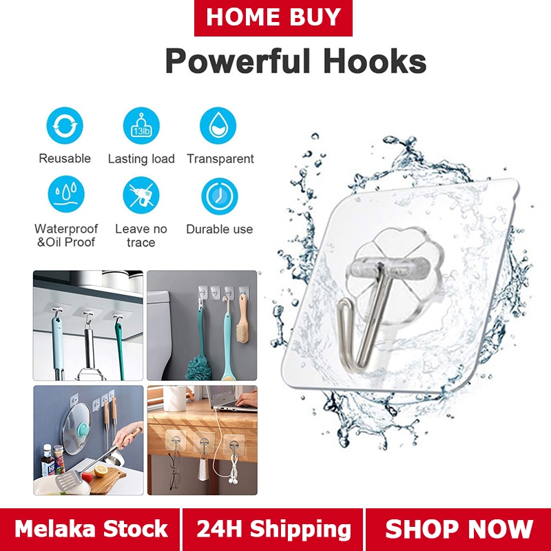 Magic Hook Transparent Strong Self Adhesive Door Wall Hangers Wall ...