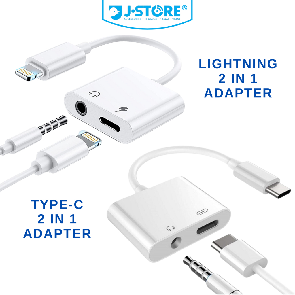 USB C TO 3.5MM HEADPHONE JACK ADAPTER / 2 IN1 TYPE-C TO 3.5MM AUDIO ...