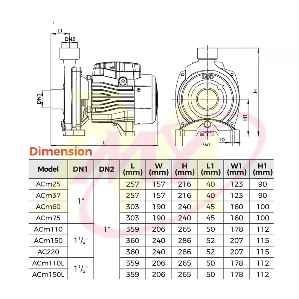 Bubble Packing MY LEO AC75 / ACM75 Centrifugal Pump Water Pump Pam Air ...