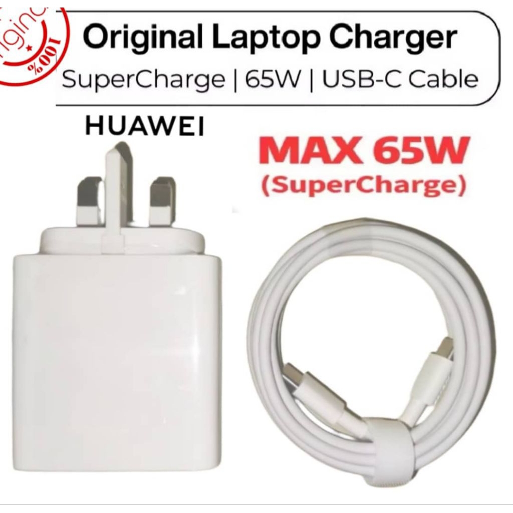 For Huawei ateBook Laptop Fast Charging Cable 65W Dual Type-C Interface Charging Data Cable Length:1
