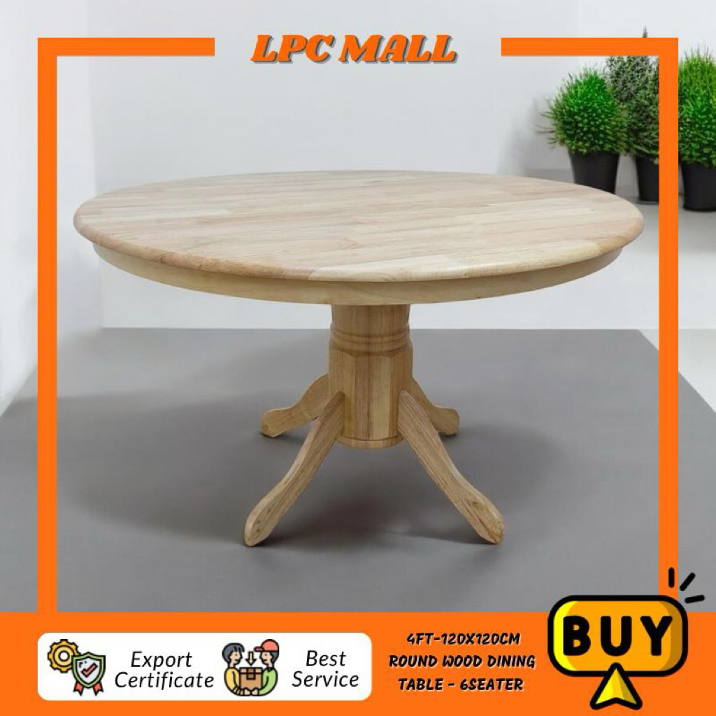 LPC MALL 2.5ft / 3ft / 4ft /4.5ft Round Dining Table Cap/ Meja Makan ...