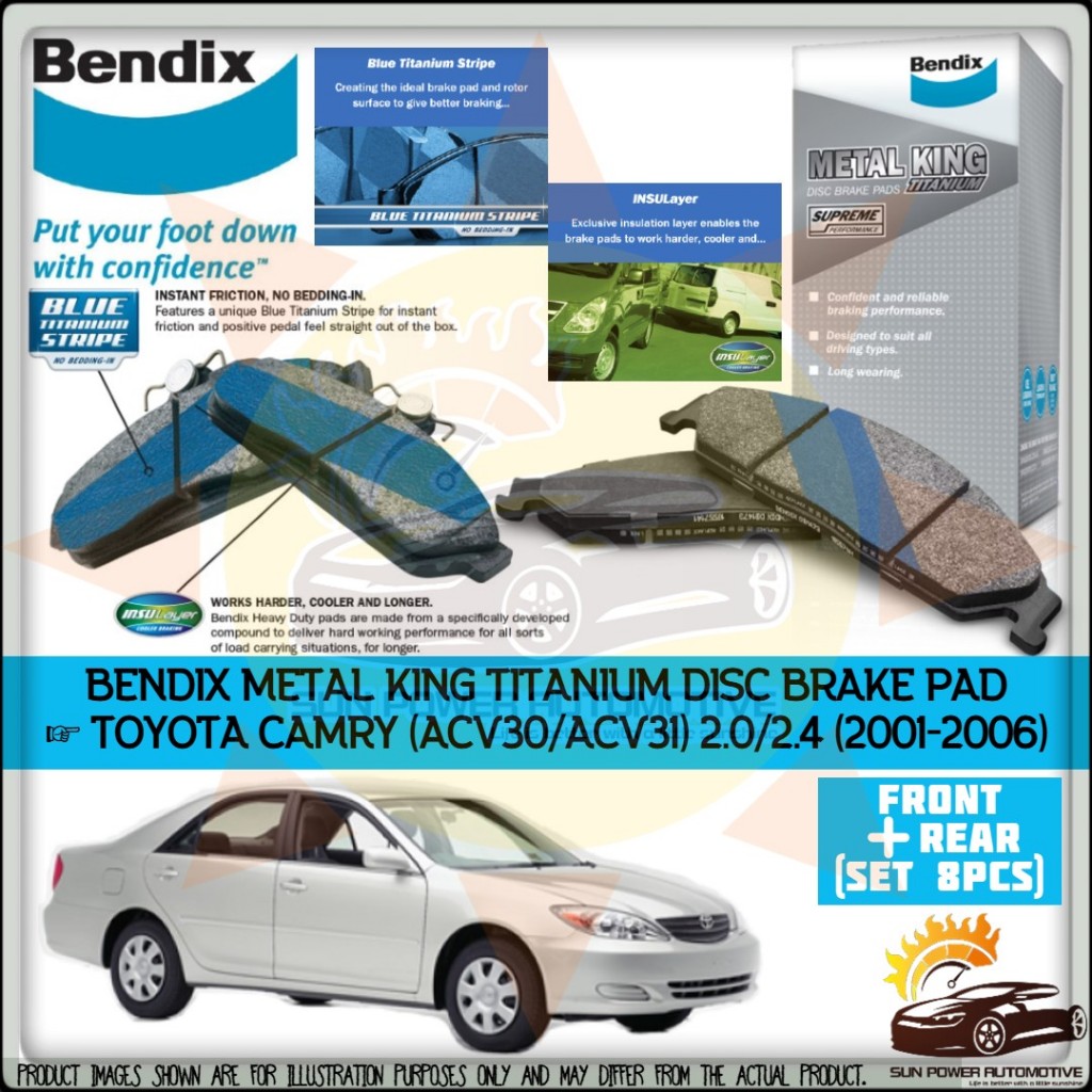 BENDIX METAL KING TITANIUM MKT Toyota Camry ACV30 / ACV31 2.0 / 2.4 ...