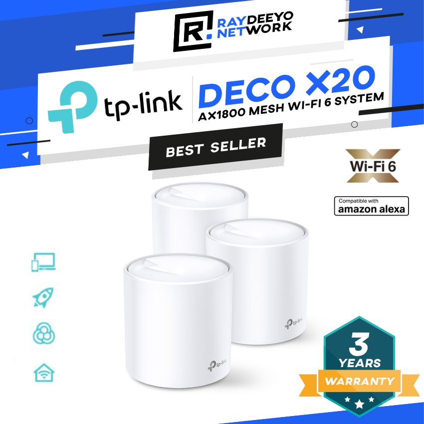 TP-LINK Deco X20 in 1PACK, 2PACK & 3PACK AX1800 Whole Home Mesh Wi-Fi 6 ...