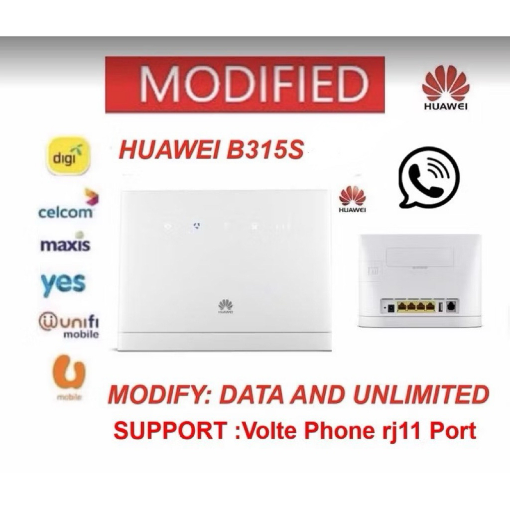 💥 Ready Stock Huawei B315s-22 150Mbps 4G LTE CPE WIFI ROUTER UNIFI ...