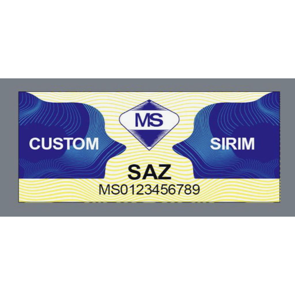 STIKER SIRIM MS88 CUSTOM ( WARNA GOLD KILAT JUGAK) | Shopee Malaysia