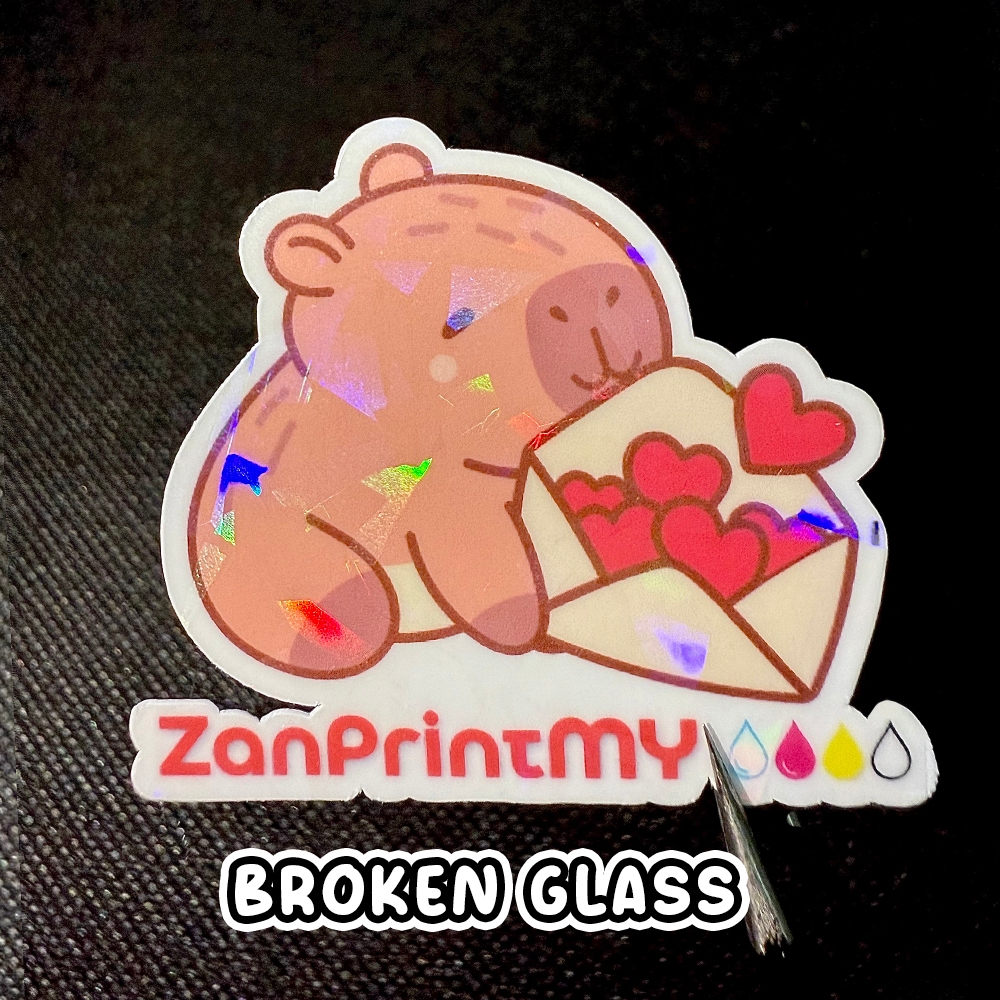 Customised Die Cut Laminated Stickers | Glitter, Matte, Broken Glass ...