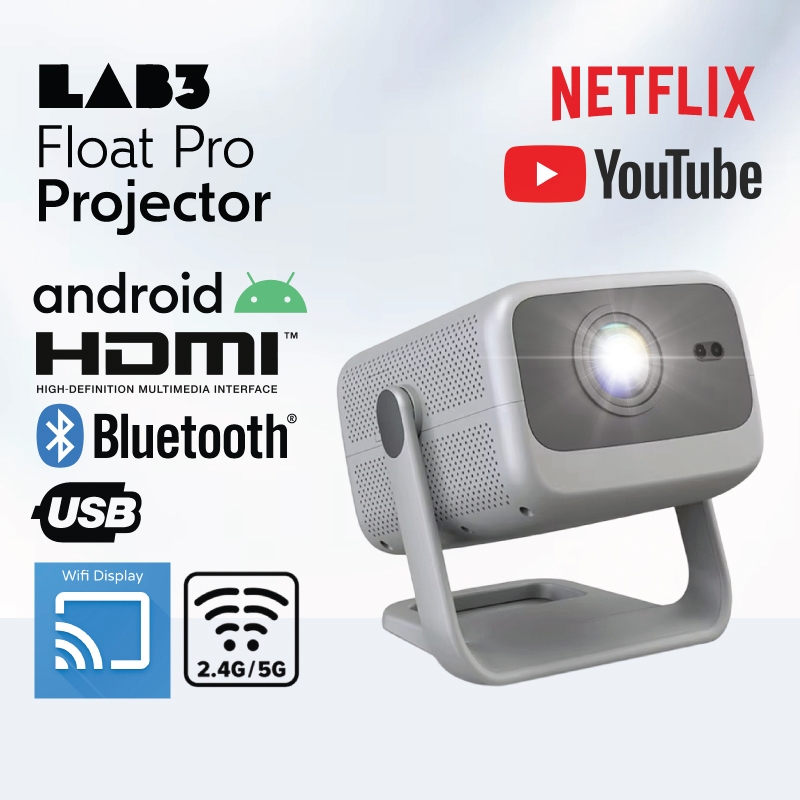 LAB001 Float Pro Projector 4K 4000 lumen Ray Short throw Smart Mini ...