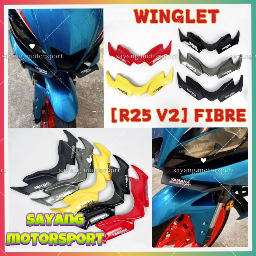 R25 WINGLET R25 V2 YAMAHA R25 WINGLET WINDLET R25 V2 FIBRE MATERIAL ...