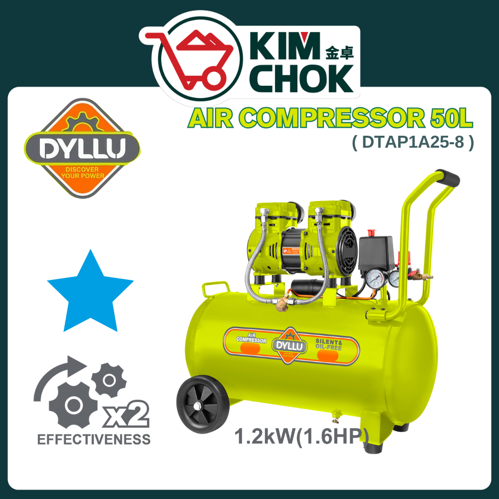 DYLLU Air Compressor 1200W ( DTAP1A25-8 ) Aluminium Wire Motor | Tank ...