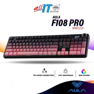 AULA F108 PRO Customized Wireless Mechanical Gaming Keyboard with 108 keys, Tri-Mode, Hot Swappable, RGB Lighting