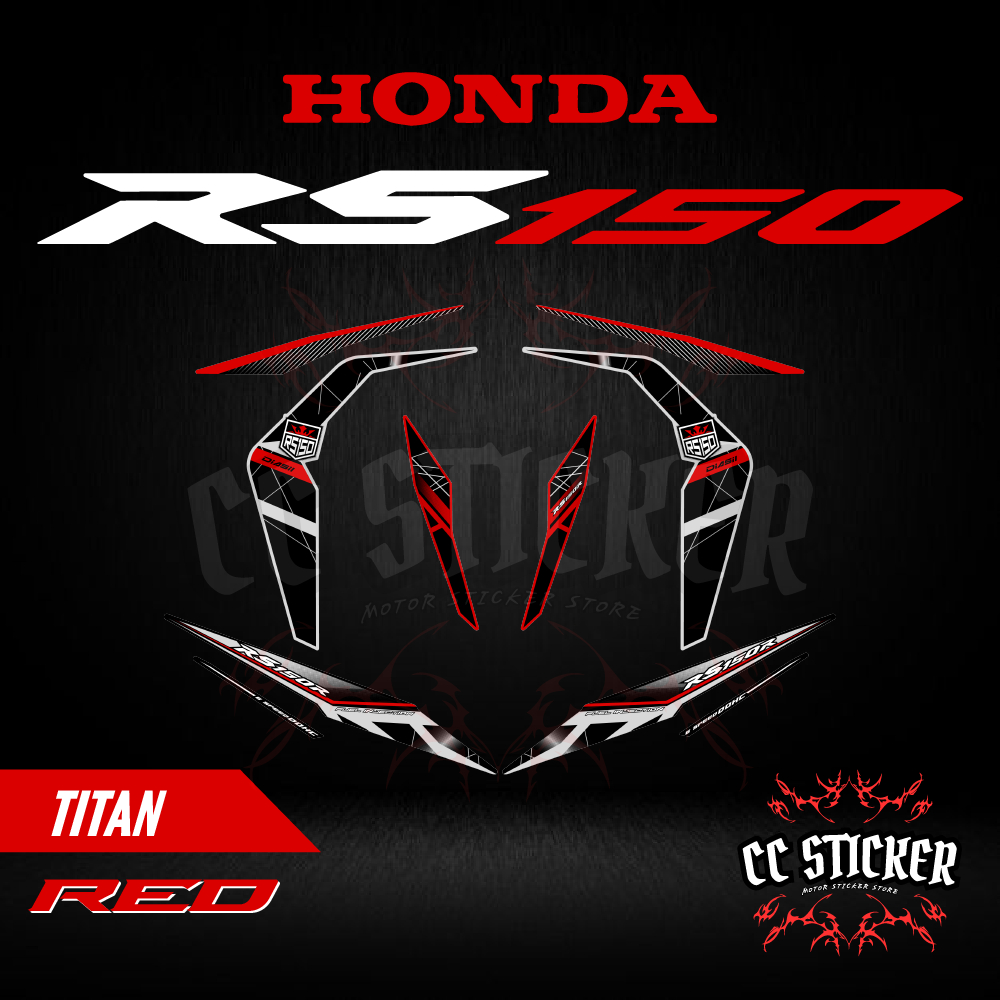 HONDA RS150 V1 V2 V3 | MOTOR STICKER STRIPE TITAN EDITION CUSTOM DESIGN ...