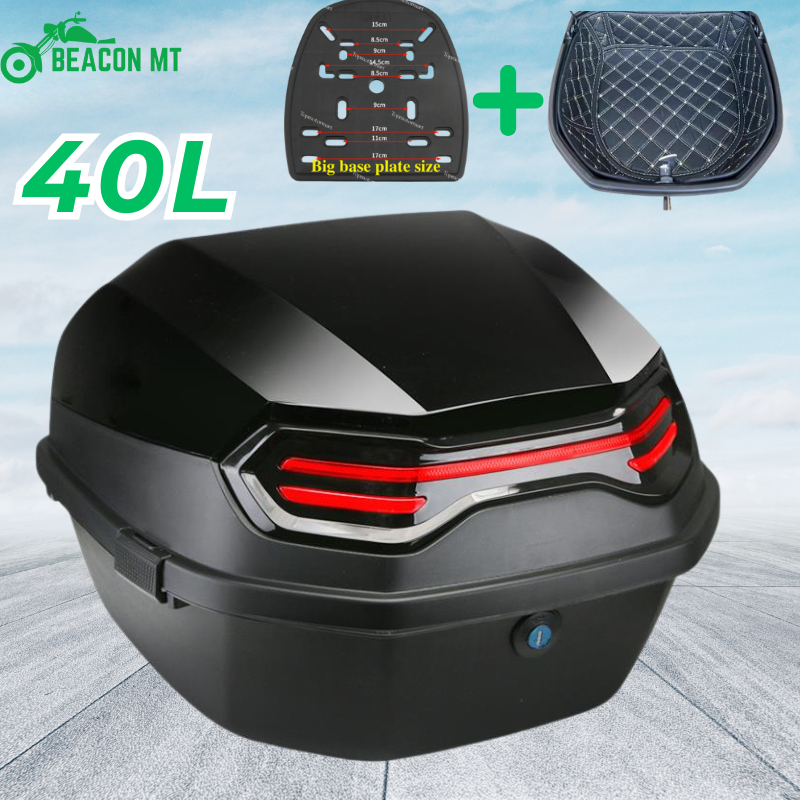 Motorcycle Tail Rack Box 40L Large Capacity Universal Monorack Motor ...