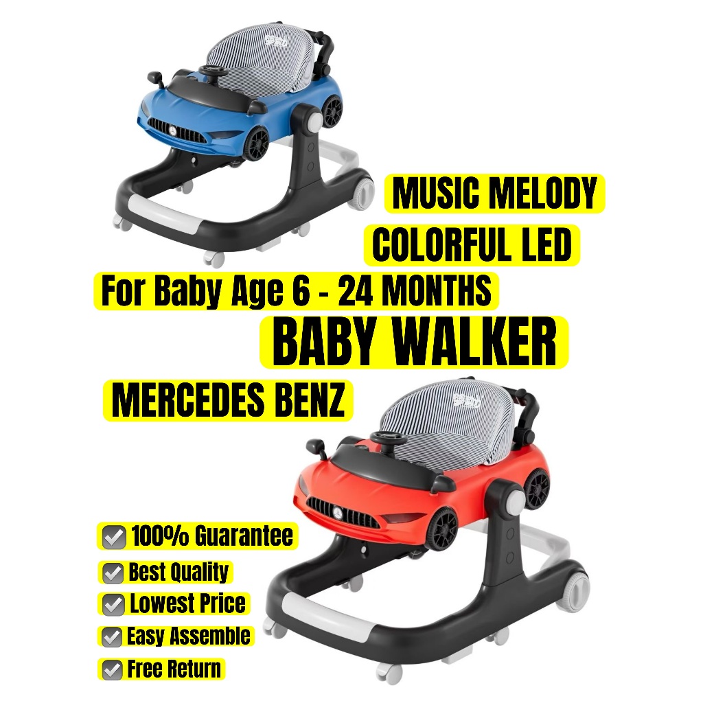 BABY WALKER UMUR 6 -24 MONTH BULAN ANTI O LEG ADJUSTABLE FOLDABLE MUSIC ...