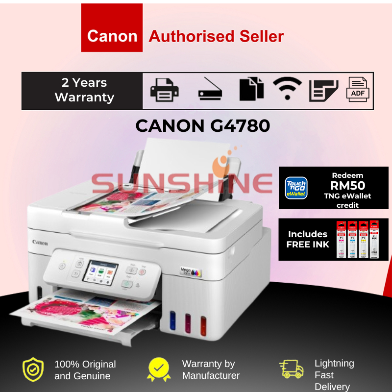 CANON MAGATANK PIXMA G4780 PRINTER (PRINT SCAN COPY WIFI DUPLEX MAC OS ...