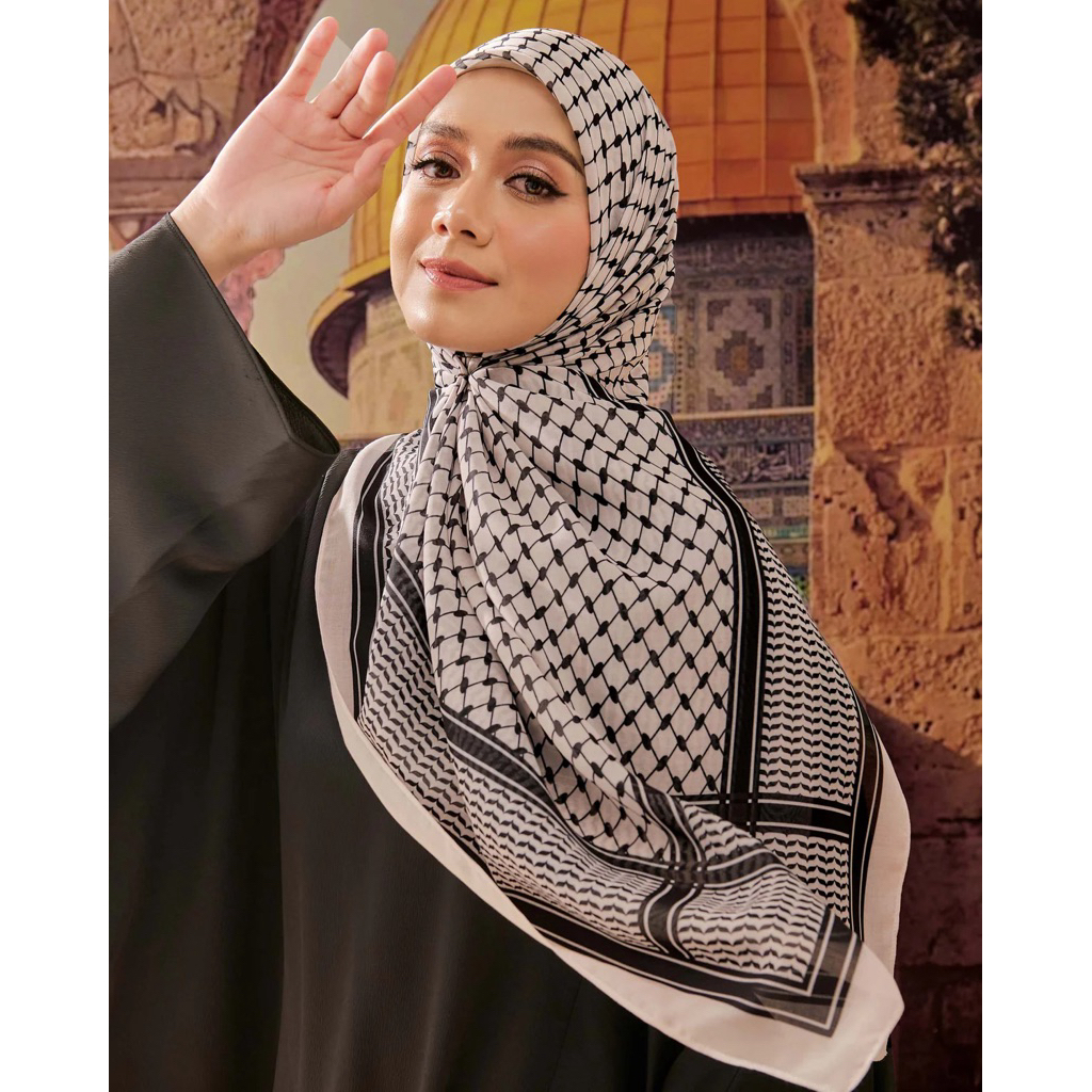 TUDUNGRUFFLE KAFFIYEH / TATREEZ / ANIESHA 🇵🇸🇹🇷 ~ Printed Voile Square ~ Premium Cotton Voile