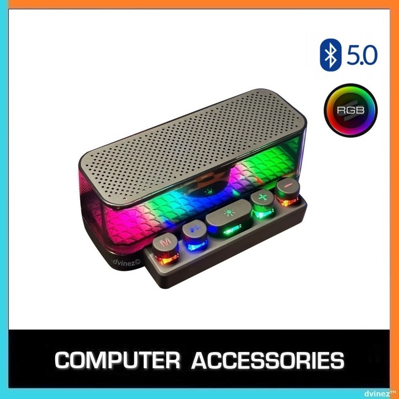 Portable Bluetooth Speaker Colorful RGB Sound Box Desktop Laptop ...
