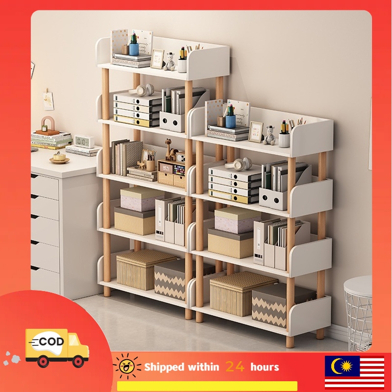 4 Layers Wooden Bookcase Multipurpose Rack Display Case Bookshelf White ...