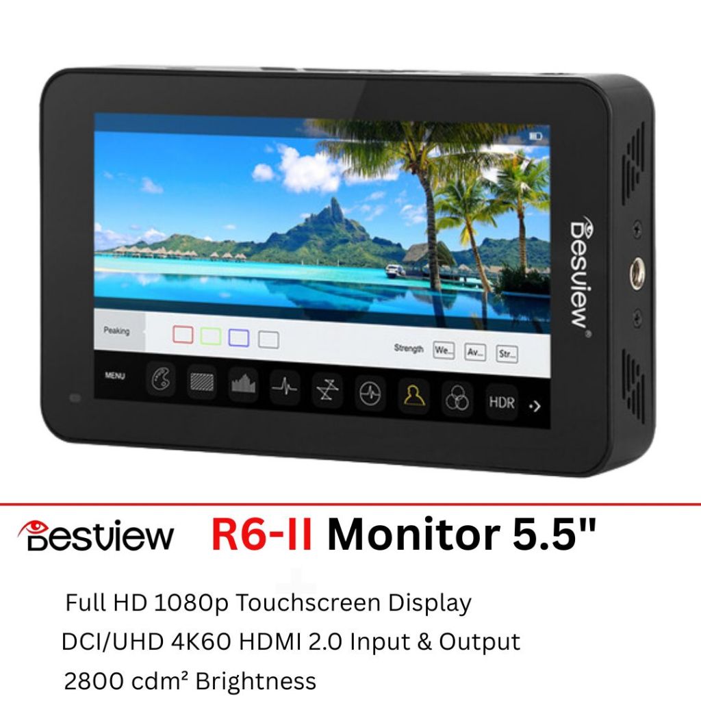 Desview R6 II Monitor Skrin Sentuh 5.5” – HD Penuh, 4K60, Ultra Terang ...