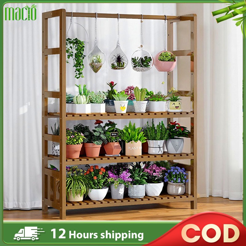 【In Stock】Bamboo Plant Rack Rak Pasu Bunga 89/90CM Potted Plant Rack ...