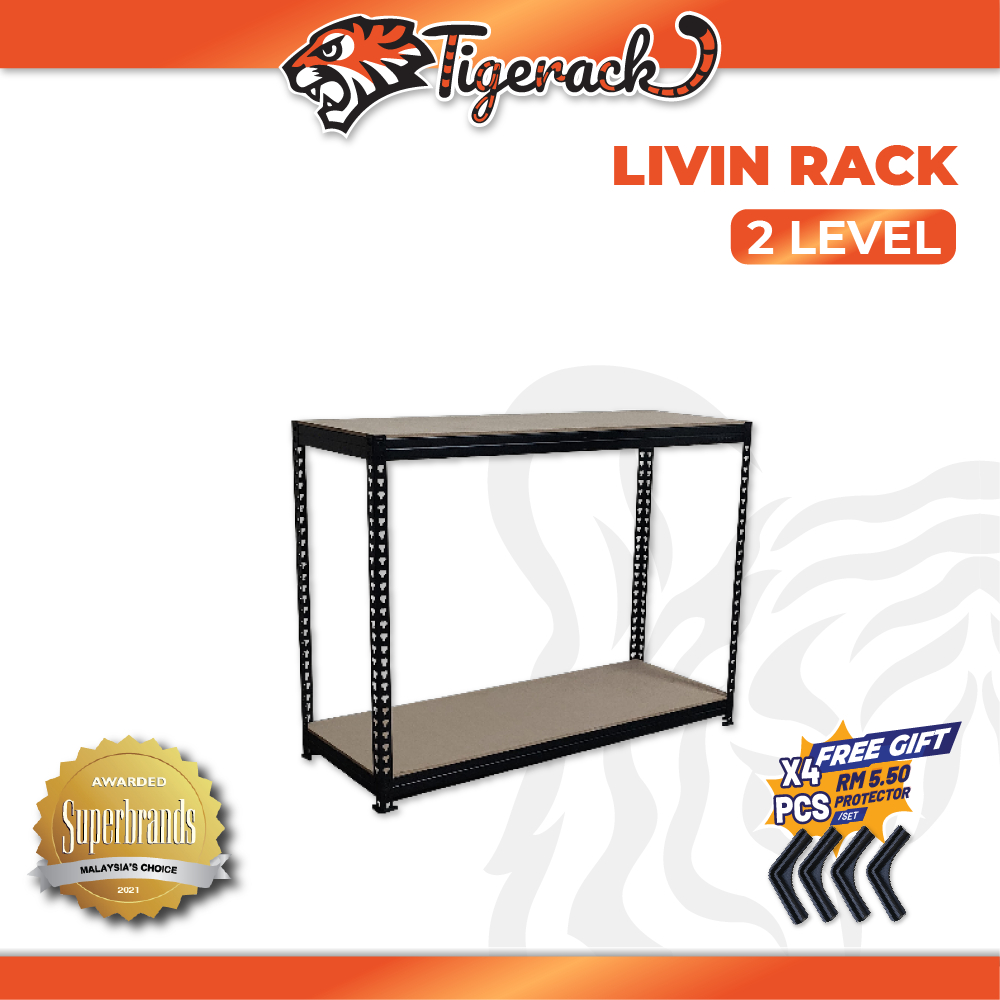 TIGERACK [Free Shipping] Livin Rack Black Boltless Rack 2 Levels Shelf ...