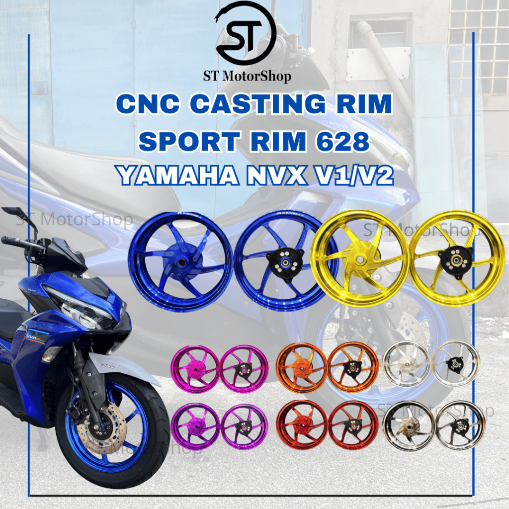 RAPIDO Nvx Sport Rim 628 Front 250*14 Rear 350*14 Depan Belakang Nvx V1 ...