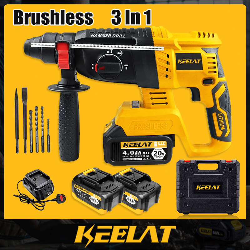 KEELAT KWHD001 Brushless Rotary Hammer Drill Cordless Impact Drill 3 ...