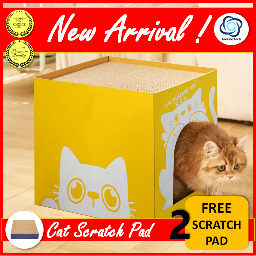 [OYEN] Colorful Square Cat Box House – The Ultimate 2-in-1 Hideaway ...