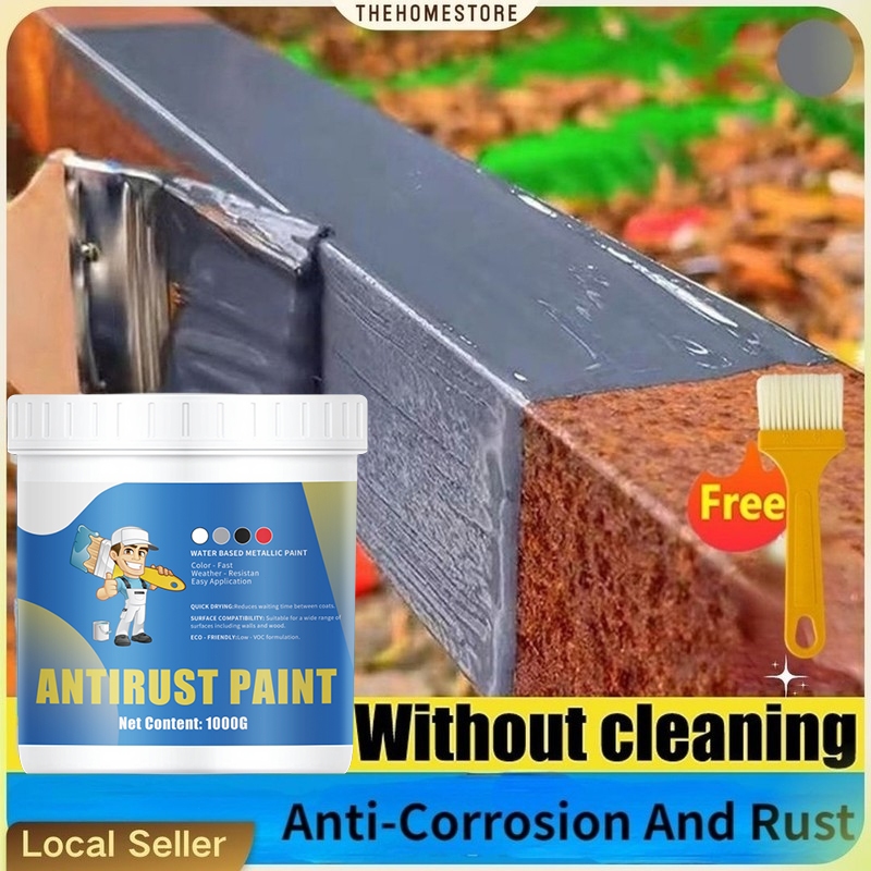 350ml/1L Water Based Aqua Metal Rust Paint Cat Besi & Kayu 防锈漆 •Anti ...