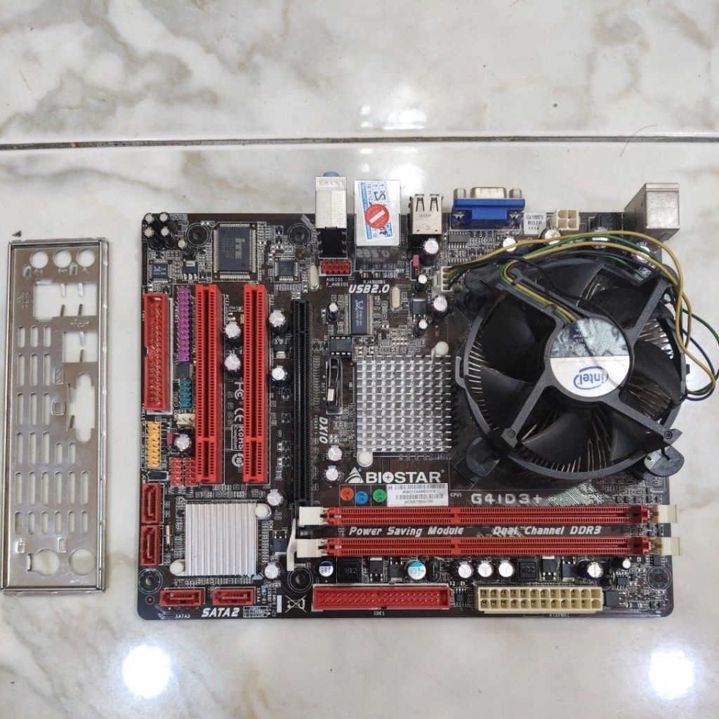 biostar G41D3+ motherboard + processor + fan | Shopee Malaysia