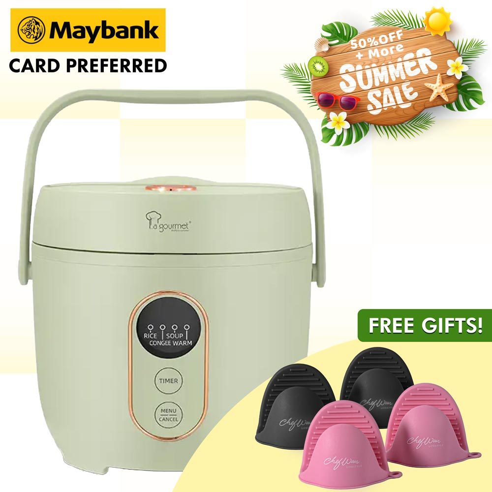 La gourmet 0.8L Mint Green Digital Rice Cooker with Free Gift | Shopee ...