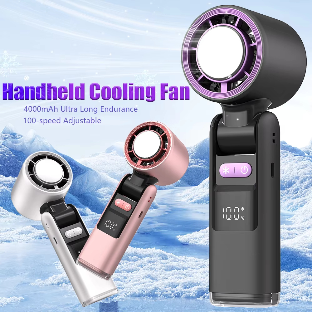 Ice Cooling Handheld Fan 13000 rpm Small Pocket Fans 3-in-1 Portable ...