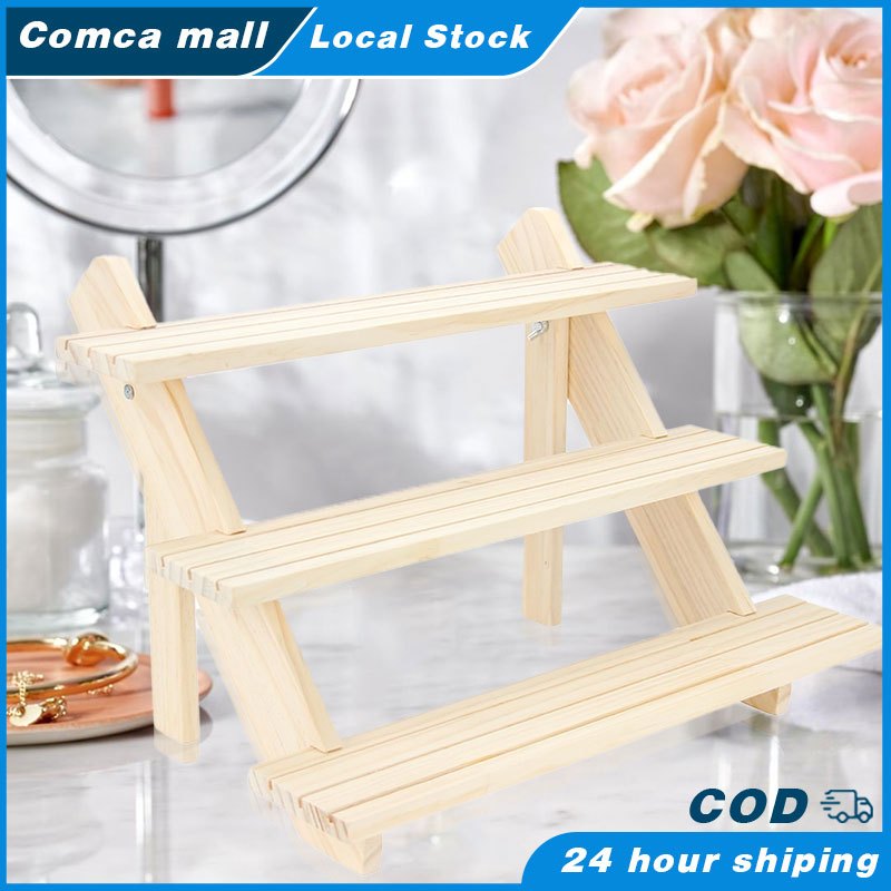 3 Tier Wooden Display Riser / Ladder Storage Rack / Jewellery Earring ...