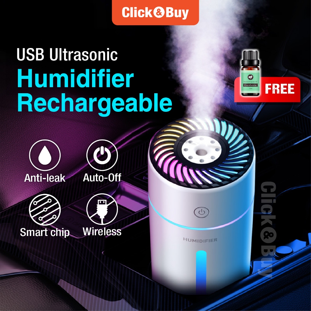 Ultrasonic USB Rechargeable Humidifier Air Diffuser Wireless Portable ...