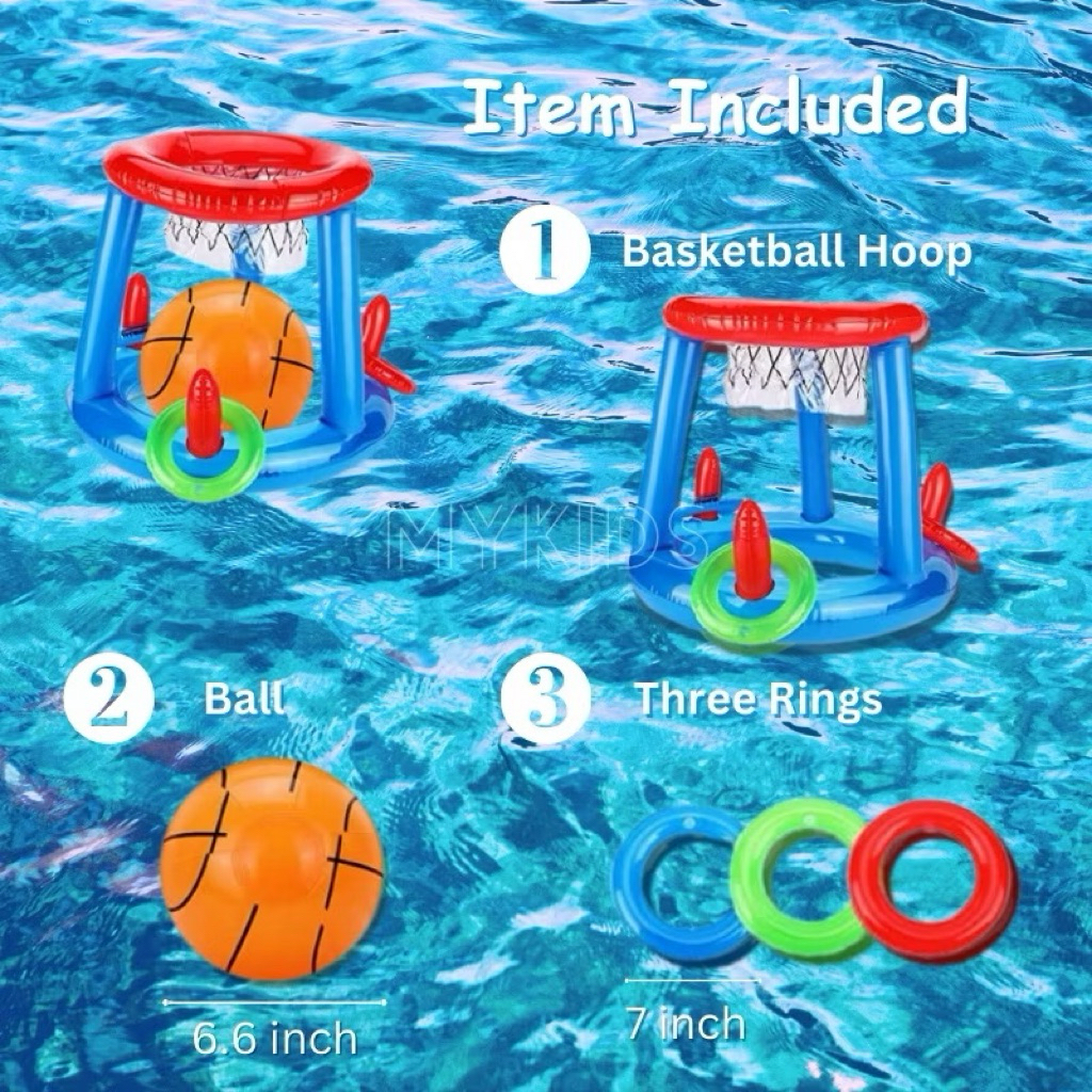 Children Inflatable Pool Basketball Hoop Beach Water Toy Swimming Pool ...