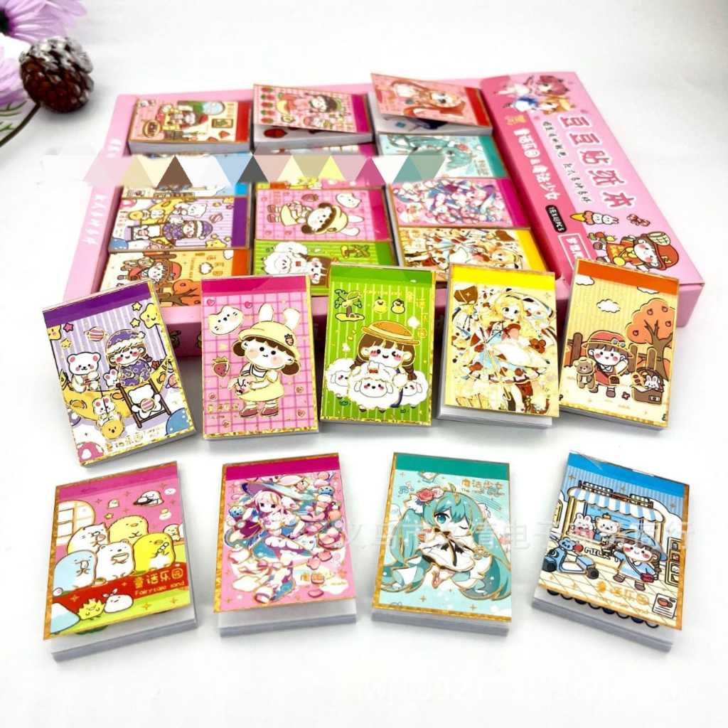Cute Bean Mini Sticker Book Mini Notebook Sticker 1Book 24sheets ...