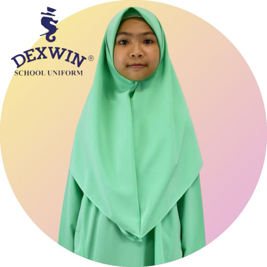 DEXWIN Tudung Hijau Mudah Pengawas Dua Lapis Kain Licin Koshibo ...