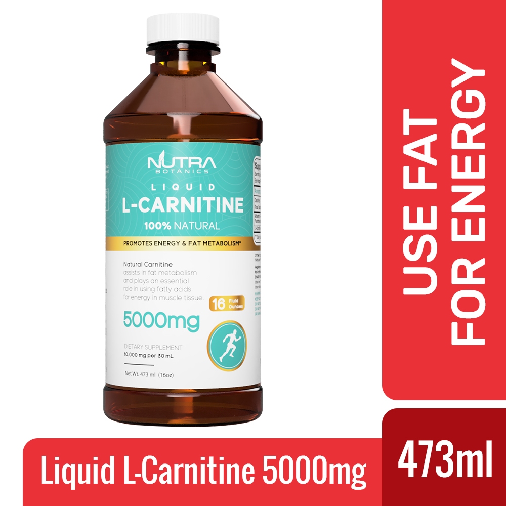 Ready Stock] Nutra Botanics L-Carnitine 5000mg Liquid Supplement - Fat  Burn, Energy & Gym Endurance - 473ml