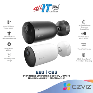 Ezviz EB3 2K | CB3 1080P Battery-Powered Outdoor Security Cameras with Human Detection & Color Night Vision