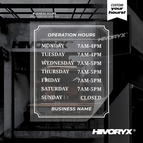 「D4」CUSTOM BUSINESS HOURS OPERATING TIME | WAKTU OPERASI GLASS DOOR ...