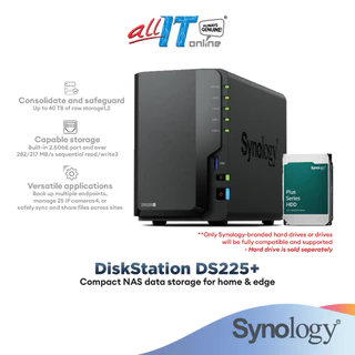 Synology DiskStation DS225+ 2-Bays NAS Data BackUp Storage