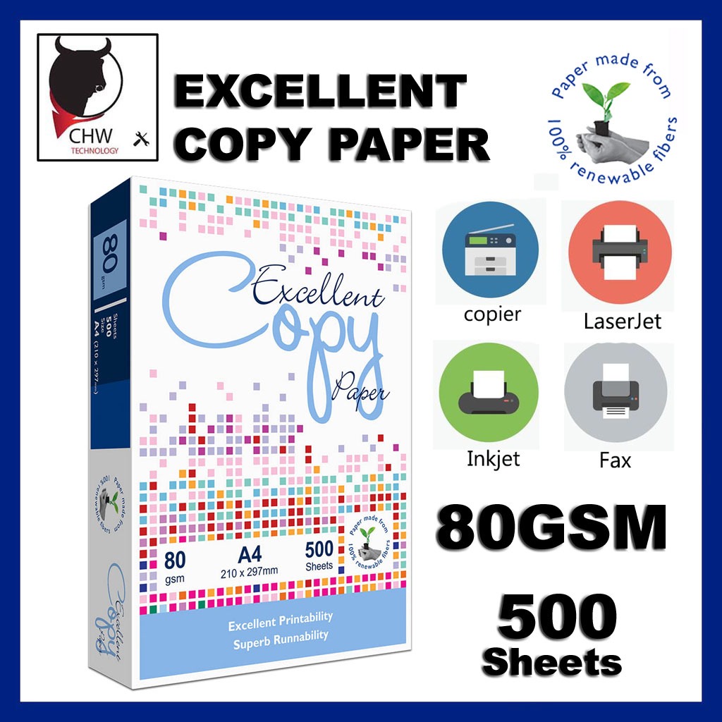 EXCELLENT COPY A4 PAPER 80GSM 1 REAM 500PCS(PLEASE ORDER IN 5PKT PRT ...