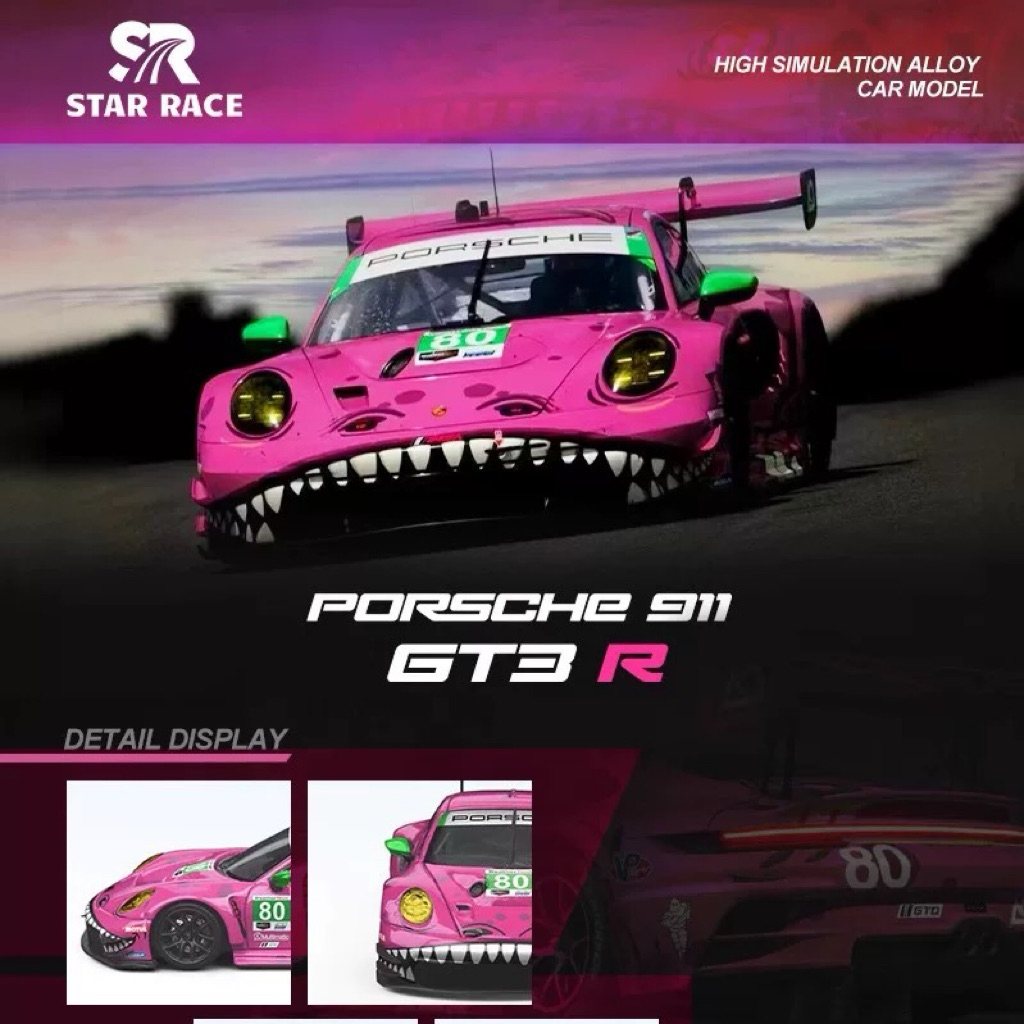 SR Star Race Porsche 911 GT3 R Pink Tyrannosaurus_Pink Roxy (1/64 ...
