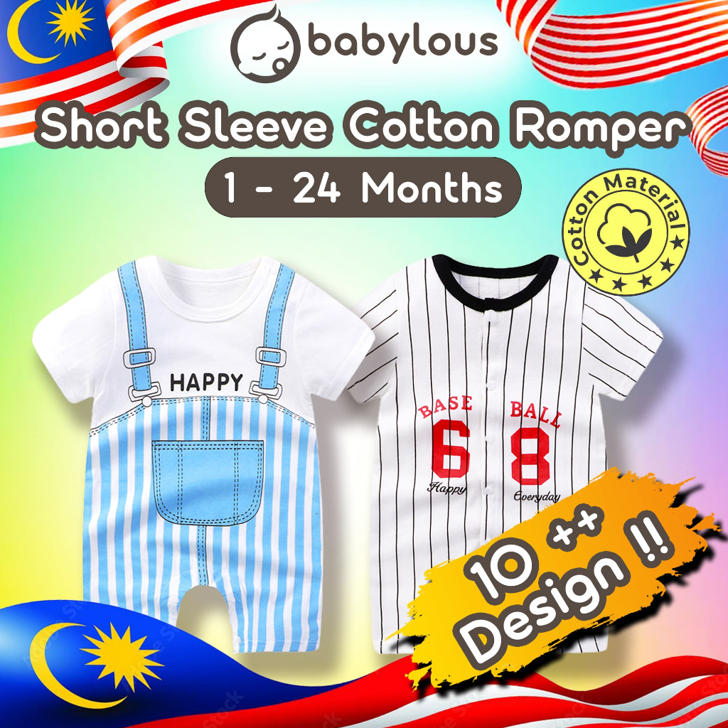 Newborn Baby Romper Baju Bayi Infant Short Sleeve Rompers Jumpsuit Baby ...