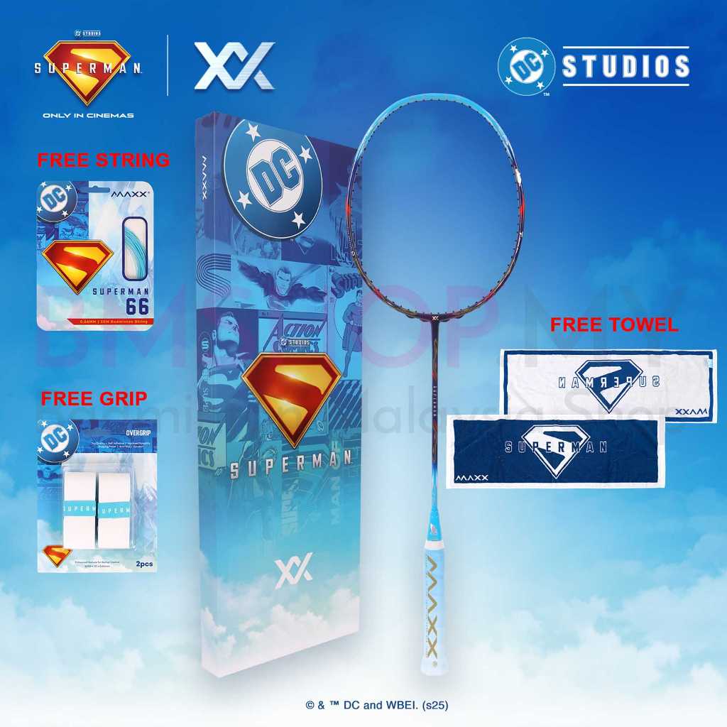 MAXX Superman Collection Badminton Racket (Free Superman Edition String ...