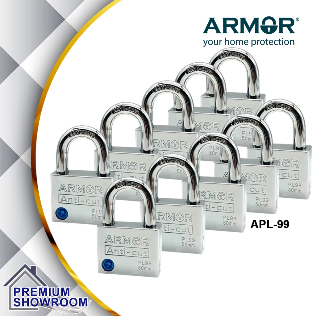 ARMOR APL-99 Padlock Set (6 / 8 / 10pcs) Anti-Cut | 50MM | Hardened ...
