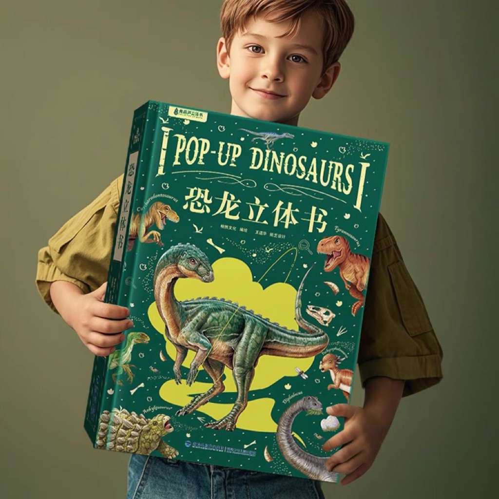 Dinosaur pop up book 恐龙立体翻翻书 Jurassic 3D Book Dinosaur 3D Flip the Flap ...