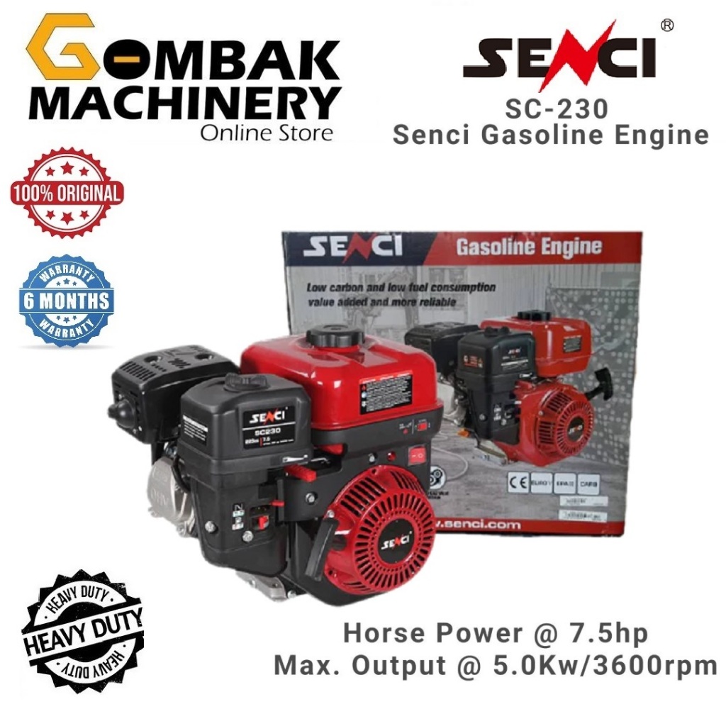 SENCI SC230 223CC/7.5HP 4-stroke Gasoline Petrol Engine (Key & Tthread ...